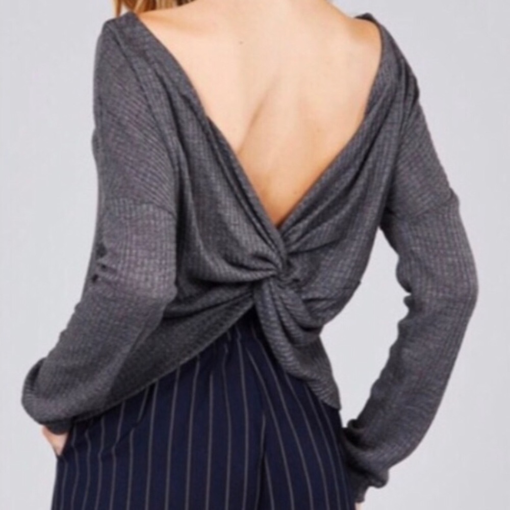 Twist Back Waffle Top